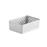 Cesto Organizador de Plástico Rattan Branco - Paramount - miniatura 1