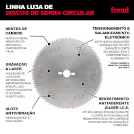 Disco de Serra Circular para MDF 350mm 14" LU3A 0400 - Freud