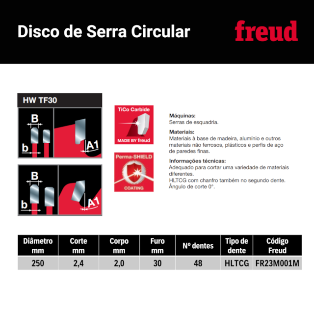 Disco de Serra Multimaterial 10" 250mm FR23M001M - Freud - foto 3