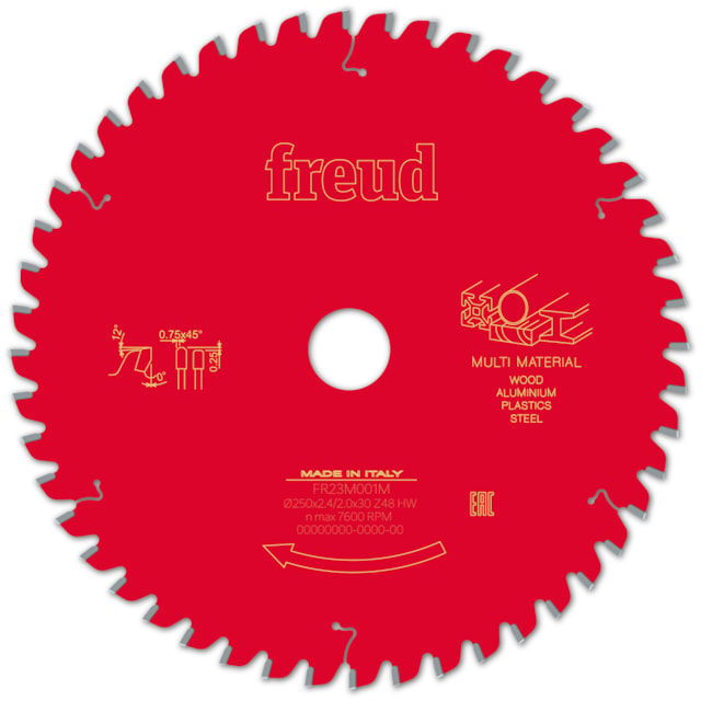 Disco de Serra Multimaterial 10" 250mm FR23M001M - Freud - foto 1