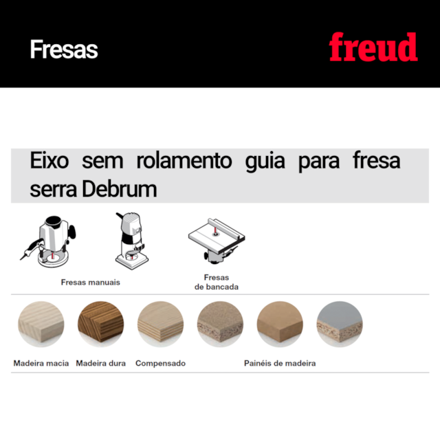 Eixo sem Rolamento Guia para Serra Debrum 60-10006P - Freud - foto 4