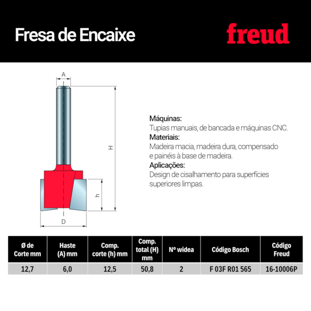 Fresa de Encaixe 16-10006P - Freud - foto 4