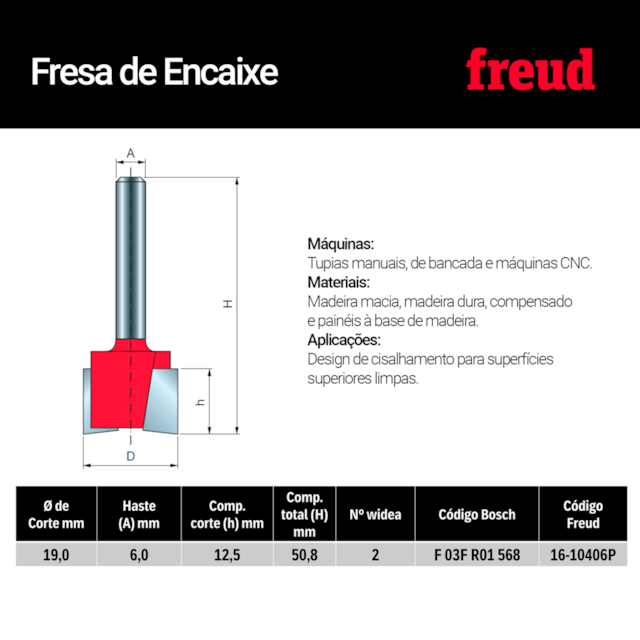 Fresa de Encaixe 16-10406P - Freud - foto 3