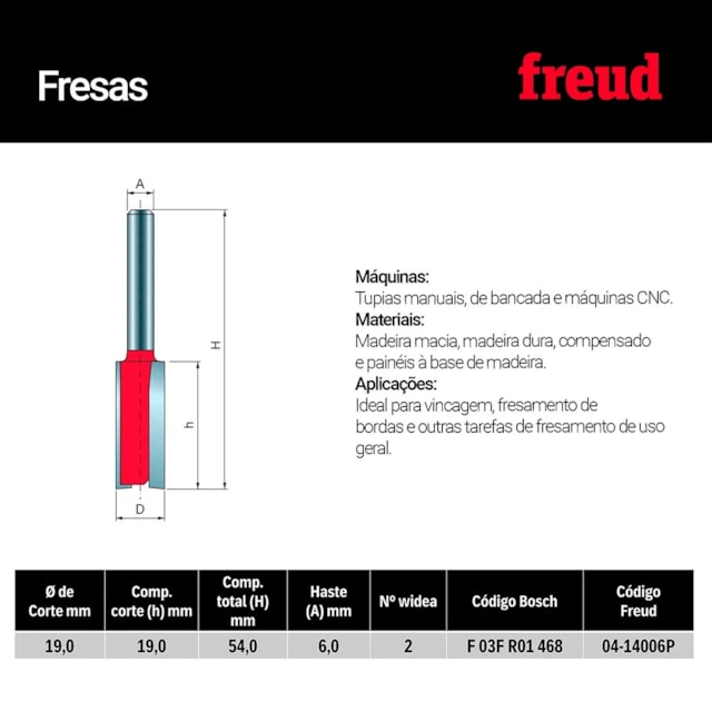 Fresa Reta 04-14006P - Freud - foto 4