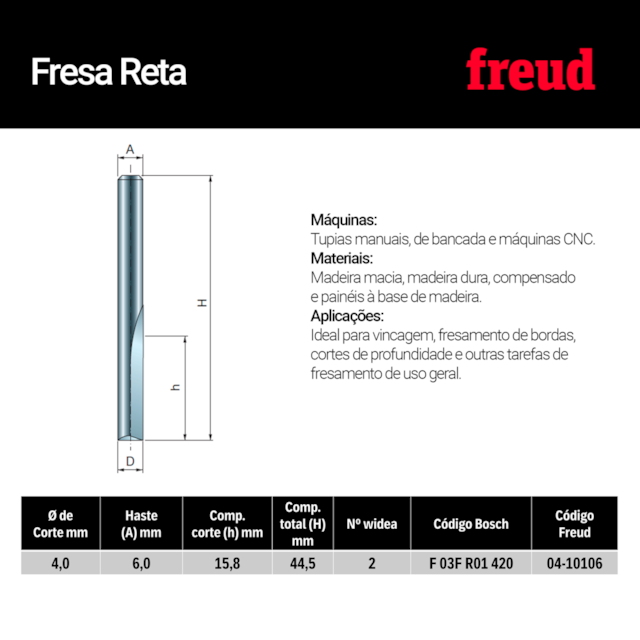 Fresa Reta Paralela 04-10106P - Freud - foto 4