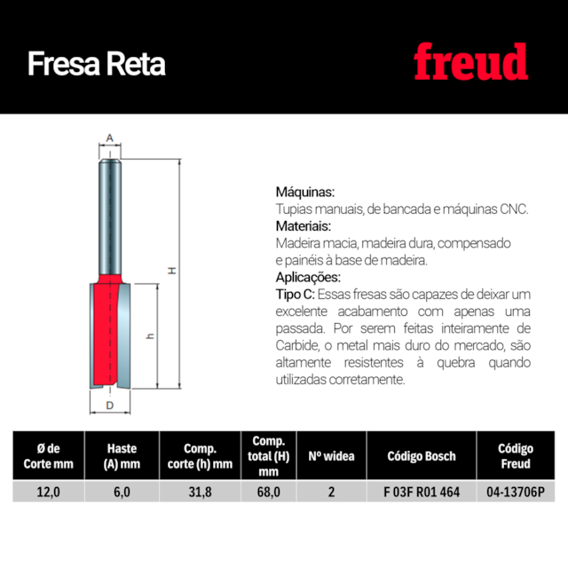 Fresa Reta Paralela 04-13706P - Freud - foto 3