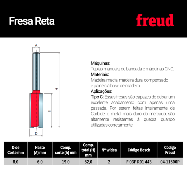 Fresa Reta Paralela 04-15706P - Freud - foto 3