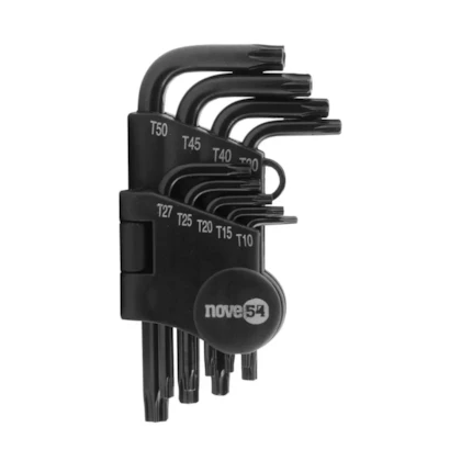 Jogo de Chaves Hexalobular Fosfatizado Preto T10 - NOVE54