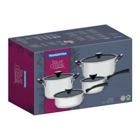 Jogo de Panelas Solar Ceramic em Inox 4 Peças - Tramontina