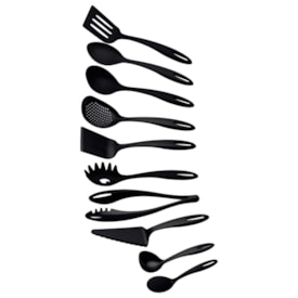 Jogo de Utensílios Nylon Preto 10 Pçs Ability - Tramontina