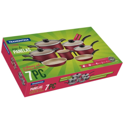 Jogo Panelas Turim 7pcs Antiaderente Chumbo - Tramontina