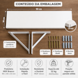 Kit 3 Prateleira de Parede MDF Branco 90cm GMAD - miniatura 2