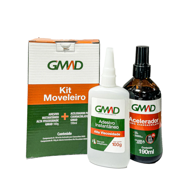 Kit Moveleiro Adesivo Instantâneo 100g + Acelerador 190ml GMAD - foto 1