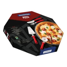 Kit Pizza Inox 14 Peças Vermelho - Tramontina