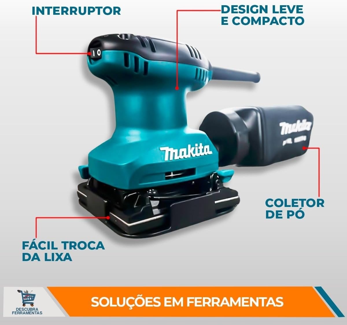 Compre Lixadeira Orbital 180W BO4557 - Makita com Qualidade | GMAD