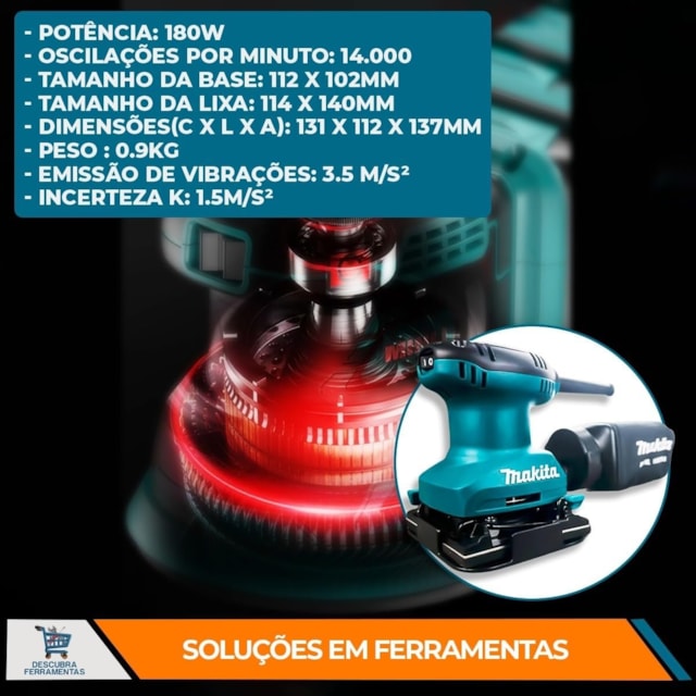 Lixadeira Orbital 180W BO4557 - Makita - foto 5