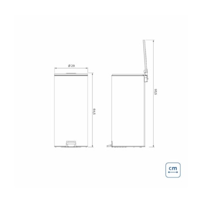 Lixeira com Pedal Loop Inox Polido 30 L - Tramontina