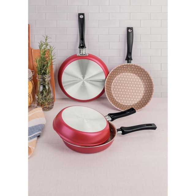 Omeleteira Alum. Starflon Vermelho 20cm Loreto – Tramontina - foto 3