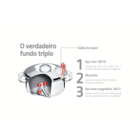 Panela Solar em Aço Inox Fundo Triplo 16cm 1,4L - Tramontina