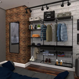 Prateleira Closet Smart Black Preto - Dicarlo