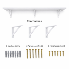 Prateleira de Parede MDF Branco 135cm GMAD