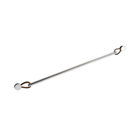Puxador Oriente 448mm Cromo com Couro Marrom - Zen