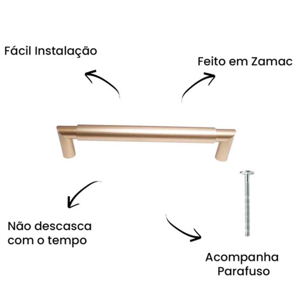 Compre Puxador Tellus Dourado Matte 160mm - Zen com Qualidade | GMAD