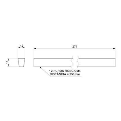Puxador Trapezio 256mm - Jador