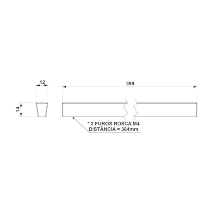 Puxador Trapezio 384mm - Jador