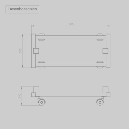 Suporte Móvel Quadrado para Toalheiro Elétrico Quadratto e Piazza - Seccare