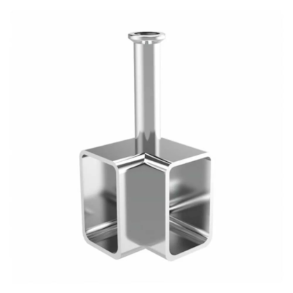 Suporte para Tubo Retangular 90 Mod. 317 Prata Aluminio - Base