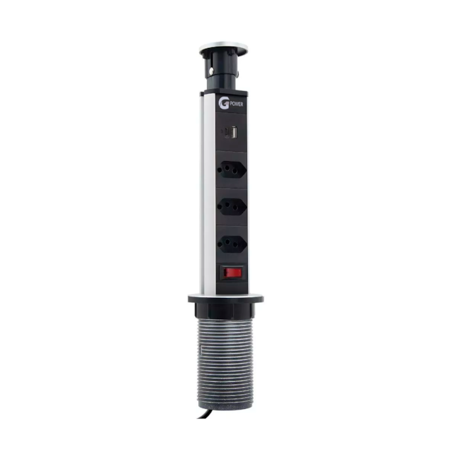 Torre De Tomada Multiplug 3 Tomadas 1 USB + 1 USB-C - Gpower - foto 1