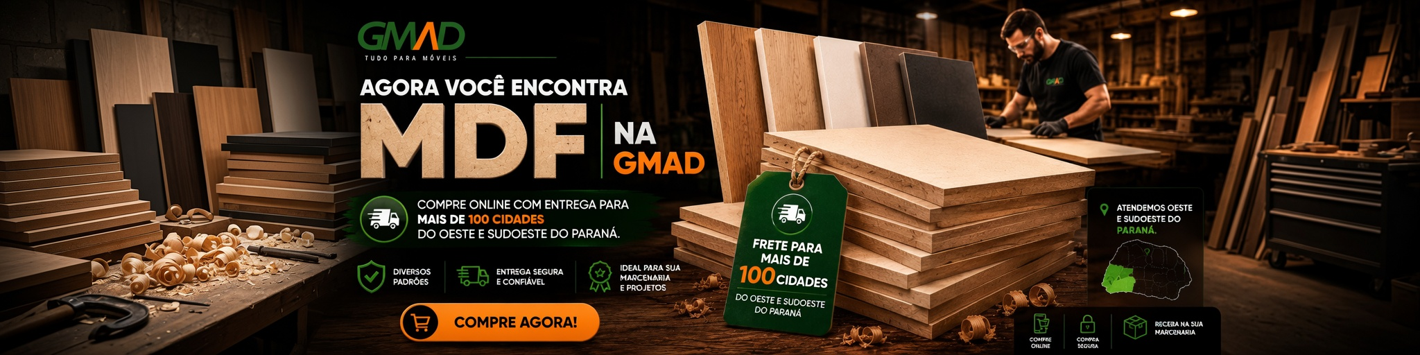 MDF na GMAD com entrega para mais de 100 cidades do Oeste e Sudoeste do Paraná